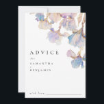 Tarjeta De Consejos Boda floral de Iris elegante<br><div class="desc">Estas elegantes tarjetas de consejo son perfectas para bodas de primavera y verano. Este diseño presenta lirios de agua pintados con acuarela en tonos de lavanda y azul pervinca. Toques sutiles de dorado añaden un elemento brillante y mágico.</div>