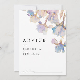 Tarjeta De Consejos Boda floral de Iris elegante