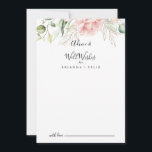 Tarjeta De Consejos Boda floral del follaje verde oro<br><div class="desc">Este boda floral de color verde dorado es perfecto para un boda moderno. El diseño presenta un follaje botánico de color dorado y verde con flores rosas, ruidosas y blancas, que inspiran la belleza natural. Estas tarjetas son perfectas para un boda, una ducha de novia, una ducha de bebé, una...</div>