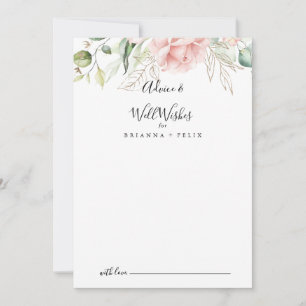 Tarjeta De Consejos Boda floral del follaje verde oro