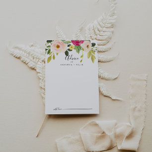 Tarjeta De Consejos Boda floral verde Rubor rosa