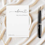 Tarjeta De Consejos Boda liso de escritura romántica minimalista en el<br><div class="desc">Estas elegantes y románticas tarjetas de consejo le harían un maravilloso añadido a sus productos de boda/ducha de novia. Personalizar fácilmente el texto haciendo clic en la opción "personalizar".</div>