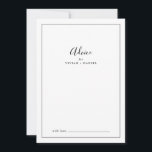Tarjeta De Consejos Boda minimalista<br><div class="desc">Esta minimalista tarjeta de asesoramiento boda es perfecta para un boda sencillo y puede utilizarse para cualquier evento. El moderno diseño romántico presenta una tipografía clásica en blanco y negro, acompañada de una caligrafía rústica y elegante con un estilo de letra a mano vintage. Personalizable de cualquier color. Mantenga el...</div>