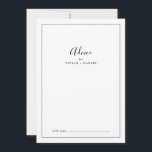 Tarjeta De Consejos Boda minimalista<br><div class="desc">Esta minimalista tarjeta de asesoramiento boda es perfecta para un boda sencillo y puede utilizarse para cualquier evento. El moderno diseño romántico presenta una tipografía clásica en blanco y negro, acompañada de una caligrafía rústica y elegante con un estilo de letra a mano vintage. Personalizable de cualquier color. Mantenga el...</div>