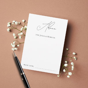 Tarjeta De Consejos Boda Minimalista Elegante Moderna Sencilla