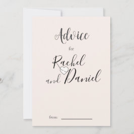 Tarjeta De Consejos Boda moderno