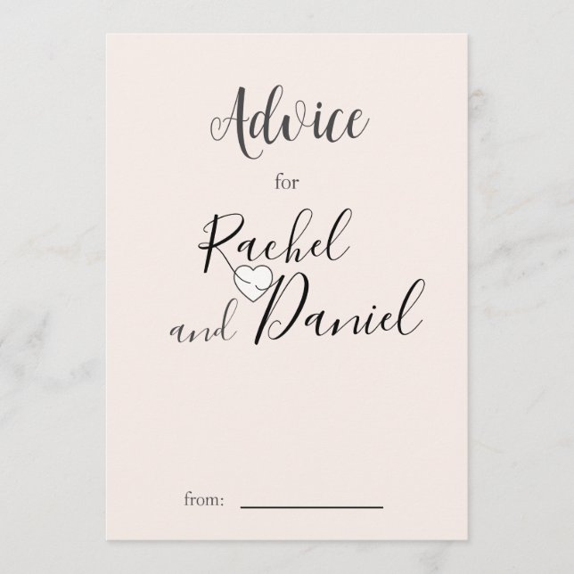 Tarjeta De Consejos Boda moderno (Anverso)