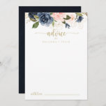 Tarjeta De Consejos Boda Navy Rubor Floral Gold<br><div class="desc">Esta tarjeta de consejo de boda dorado floral de color azul marino es perfecta para un boda rústico. El diseño está decorado con bonitos azules, azules, navales, rosas, ruidosas, doradas y verdes paisajes. Estas tarjetas son perfectas para un boda, una ducha de novia, una ducha de bebé, una fiesta de...</div>