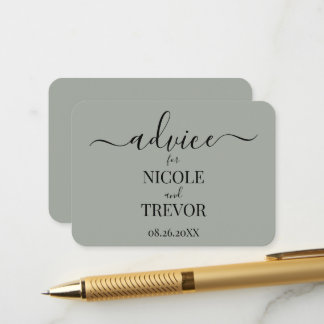 Tarjeta De Consejos Boda Personalizada Simple Minimalista
