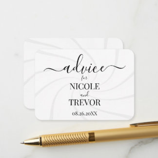 Tarjeta De Consejos Boda Remolinos Retro Blanco Personalizados
