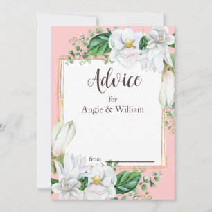 Tarjeta De Consejos Boda Rubor de acuarela Magnolia