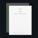 Tarjeta De Consejos Boda verde de Monograma minimalista Moss<br><div class="desc">Tarjeta de asesoramiento minimalista Monograma Moss Green Boda. Personalice el texto personalizado anterior. Puede encontrar elementos de coordinación adicionales en nuestra colección "Minimalista Monograma verde sabio y Boda verde mosca". ***NOTA: TODO EL COLOR DE TEXTO Y FONDO ES EDITABLE. Puede cambiar todas las palabras y también puede cambiar el color...</div>