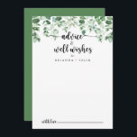 Tarjeta De Consejos Boda Verde minimalista Eucalyptus<br><div class="desc">Este minimalista boda de eucalipto verde es perfecto para un boda rústico. El diseño presenta un eucalipto verde acuático pintado a mano, inspirando la belleza natural. Estas tarjetas son perfectas para un boda, una ducha de novia, una ducha de bebé, una fiesta de graduación y más. Personalice las tarjetas con...</div>