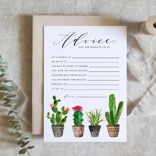 Tarjeta De Consejos Boho acuarela suculenta consejos para los padres
