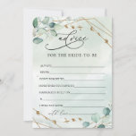 Tarjeta De Consejos Boho Eucalyptus Greenerenery Foliage Faux Gold Fra<br><div class="desc">Boho Eucalyptus Greenery Foliage Faux Gold Frame Advice Card,  Contáctame para obtener artículos coincidentes o para personalizarlos,  Rosas de Rubor ©</div>