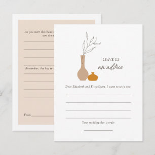 Tarjeta De Consejos Boho Minimalista Vases Boda Well Wings