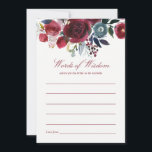 Tarjeta De Consejos Boho Moda Borgoña y la Marina Otoño Boda otoño<br><div class="desc">Consejos de moda para el Boho Bridal Shower para el personalizable de la tarjeta de la novia a los detalles de su evento.</div>