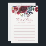 Tarjeta De Consejos Boho Moda Borgoña y la Marina Otoño Boda otoño<br><div class="desc">Consejos de moda para el Boho Bridal Shower para el personalizable de la tarjeta de la novia a los detalles de su evento.</div>