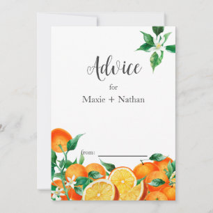 Tarjeta De Consejos Boho Naranja Blossom Boda
