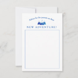 Tarjeta De Consejos Boho Tribal Blue Adventure Baby Shower