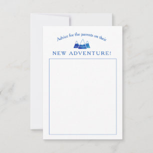 Tarjeta De Consejos Boho Tribal Blue Adventure Baby Shower
