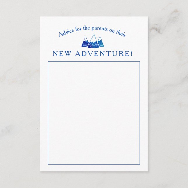 Tarjeta De Consejos Boho Tribal Blue Adventure Baby Shower (Anverso)