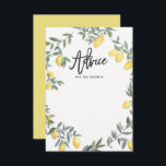 Tarjeta De Consejos Boho Watercolor Lemon Wreath Advance Card<br><div class="desc">Tarjeta plana de consejo inspirada en Boho con corona de limón color agua. Luminoso y caprichoso,  perfecto para duchas nupales,  bodas,  duchas para bebés y eventos similares. Este diseño está disponible para otros eventos.</div>