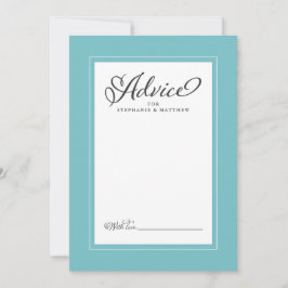 Tarjeta De Consejos Borde de Deseos para Recién Casados en Boda Elegan