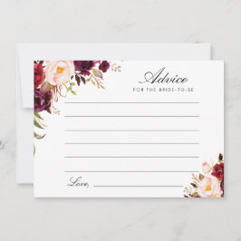 Tarjeta De Consejos borgoña y floral