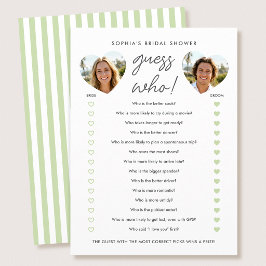Tarjeta De Consejos Bridal Shower Guess Who Party Card Game Photo 