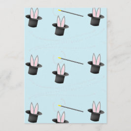 Tarjeta De Consejos Bunny en un gorra con varita mágica azul