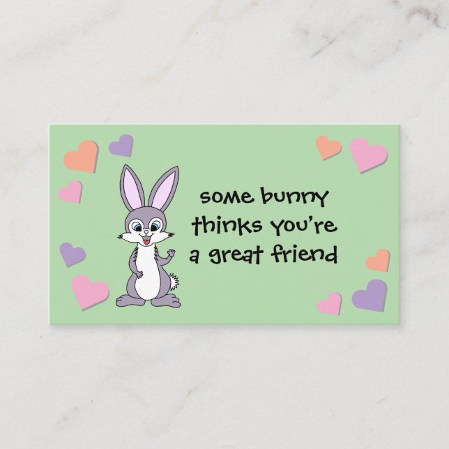 Tarjeta De Consejos Bunny Valentine Card con sobre (Anverso)