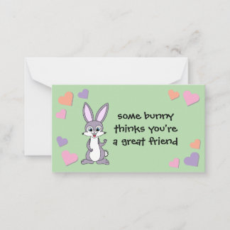 Tarjeta De Consejos Bunny Valentine Card con sobre