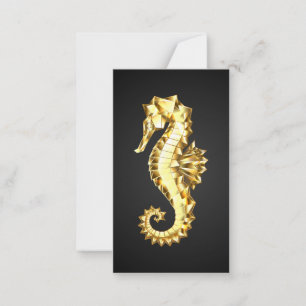 Tarjeta De Consejos Caballo marino polígono de oro