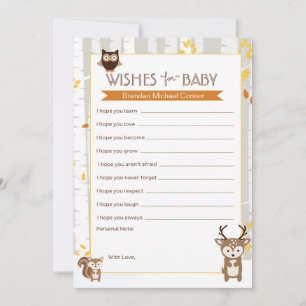 Tarjeta De Consejos Caída de Woodland / Deseos de Invierno para Tarjet