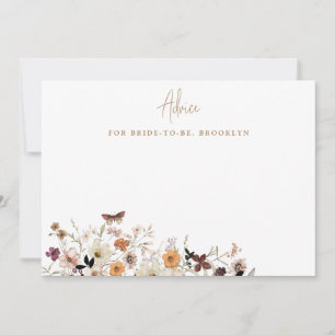 Tarjeta De Consejos Caída Rustica Flores Salvajes Ducha Bridal