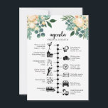 Tarjeta De Consejos Calendario del fin de semana del boda blanco, agen<br><div class="desc">Un ramo de acuarela de peonía blanca adorna este itinerario de cronología boda y tarjeta de bienvenida. Utilizando iconos de pictograma, informe a sus invitados de su itinerario para el gran día y asegúrese de que nadie se pierda en ninguna de sus agendas durante todo el evento. Con un mensaje...</div>