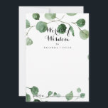 Tarjeta De Consejos Caligrafía Boda Palabras de sabiduría Eucalipto<br><div class="desc">Esta tarjeta de consejo de caligrafía boda palabras de sabiduría eucalipto es perfecta para un boda simple. El diseño presenta una acuarela de hojas y ramas de eucaliptos botánicos elegantes dibujadas a mano. Estas tarjetas son perfectas para un boda, una ducha de novia, una ducha de bebé, una fiesta de...</div>