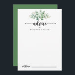 Tarjeta De Consejos Caligrafía minimalista Boda de eucalipto verde<br><div class="desc">Esta minimalista tarjeta de boda de eucalipto verde caligrafía es perfecta para un boda rústico. El diseño presenta un eucalipto verde acuático pintado a mano, inspirando la belleza natural. Estas tarjetas son perfectas para un boda, una ducha de novia, una ducha de bebé, una fiesta de graduación y más. Personalice...</div>