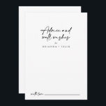 Tarjeta De Consejos Calligrafía Elegante Moderno Boda Bien Deseos<br><div class="desc">Esta caligrafía moderna y elegante carta de consejos de boda es perfecta para un boda rústico. El diseño, sencillo y elegante, presenta una tipografía de escritura clásica y elegante en blanco y negro. Estas tarjetas son perfectas para un boda, una ducha de novia, una ducha de bebé, una fiesta de...</div>