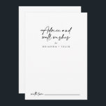 Tarjeta De Consejos Calligrafía Elegante Moderno Boda Bien Deseos<br><div class="desc">Esta caligrafía moderna y elegante carta de consejos de boda es perfecta para un boda rústico. El diseño, sencillo y elegante, presenta una tipografía de escritura clásica y elegante en blanco y negro. Estas tarjetas son perfectas para un boda, una ducha de novia, una ducha de bebé, una fiesta de...</div>