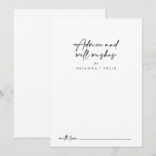 Tarjeta De Consejos Calligrafía Elegante Moderno Boda Bien Deseos