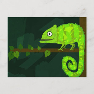 Tarjeta De Consejos Camaleón lindo verde