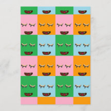 Caras de bloques de monstruo sonrientes