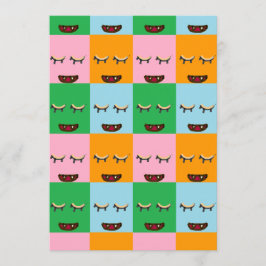 Tarjeta De Consejos Caras de bloques de monstruo sonrientes