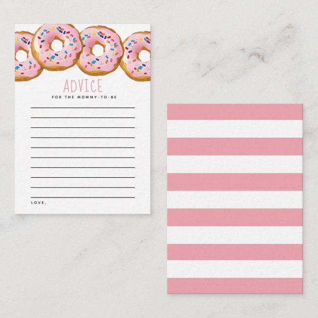Tarjeta De Consejos Chicas de Donut modernos Baby Shower Sprinkle (Anverso / Reverso)