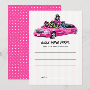Tarjeta De Consejos Chicas Desbocadas Limo de Mapache Divertido Desped