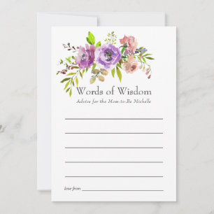 Tarjeta De Consejos Chorreado Floral Fiesta de Bebé en Primavera