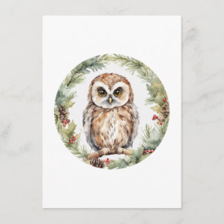 Tarjeta De Consejos christmas owl illustration owl wall art holiday 