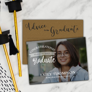 Tarjeta De Consejos Clase De Graduación De Graduado De Foto Kraft 2025